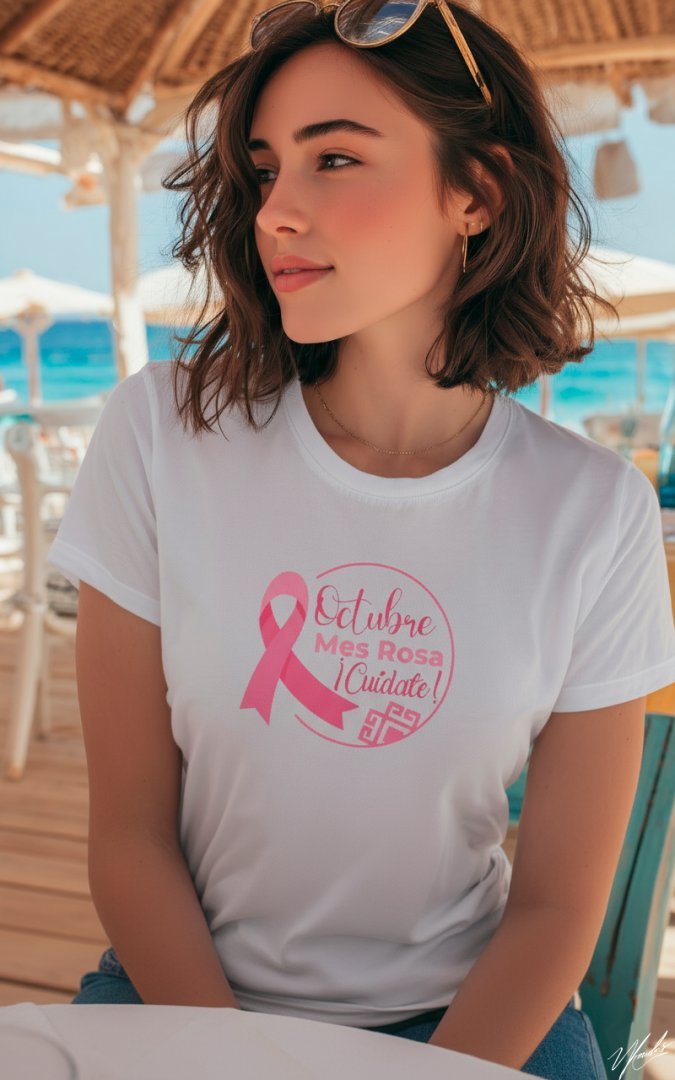 Pack 7 Diseños Mes Rosa Lazo PNG/PDF Vector. Plantillas Cáncer de Mama para Playeras y Sublimación.