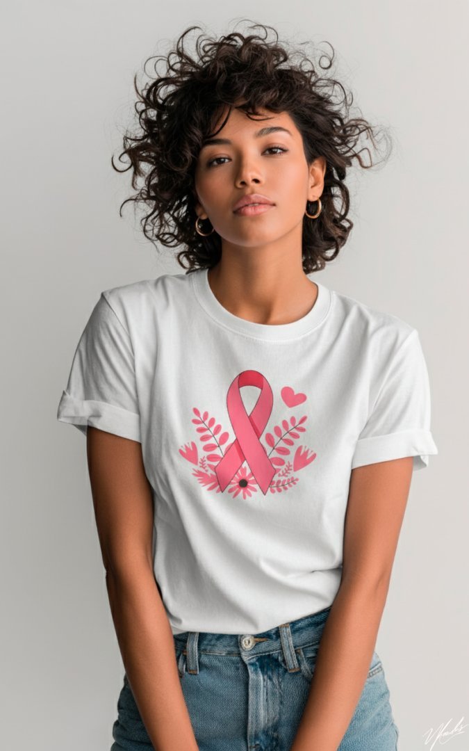 Pack 7 Diseños Mes Rosa Lazo PNG/PDF Vector. Plantillas Cáncer de Mama para Playeras y Sublimación.