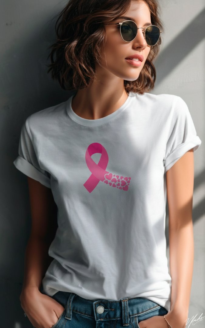 Pack 7 Diseños Mes Rosa Lazo PNG/PDF Vector. Plantillas Cáncer de Mama para Playeras y Sublimación.