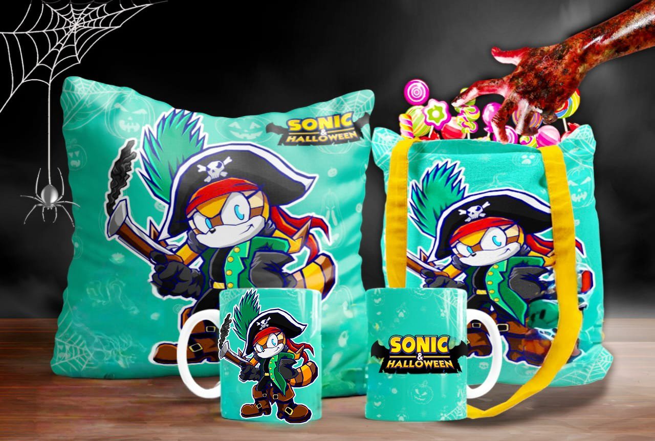 12 Diseños Sonic Halloween JPG Sublimación Taza Cojín Bolsa